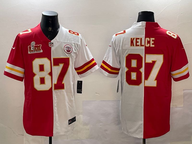 Men Kansas City Chiefs #87 Kelce White red 2025 Nike Vapor Limited NFL Jersey style 3